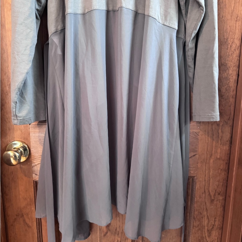 LOGO Lounge by Lori Goldstein Chiffon Cascade Cardigan with Tie Detail 3X - Picture 10 of 16